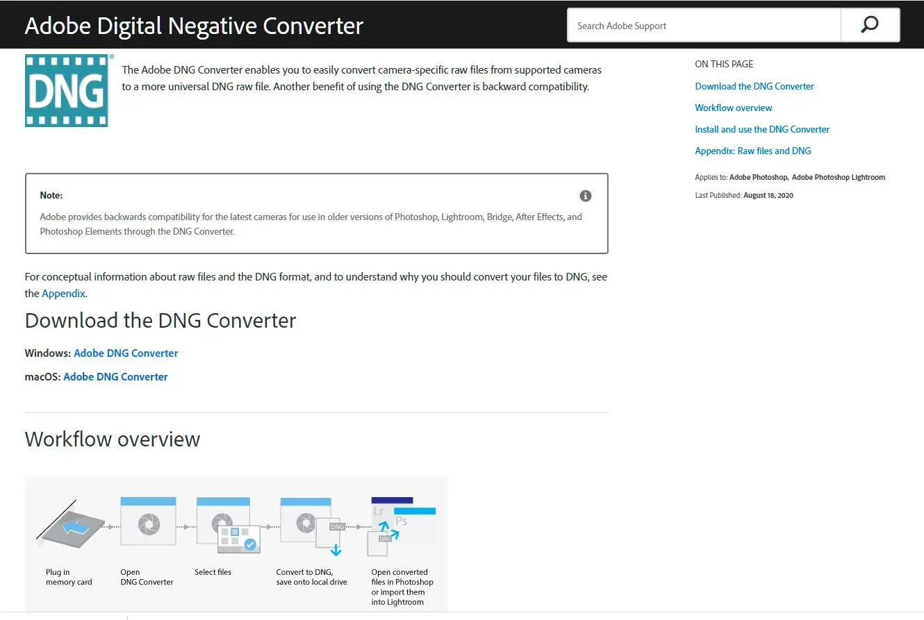 Adobe DNG 转换器..