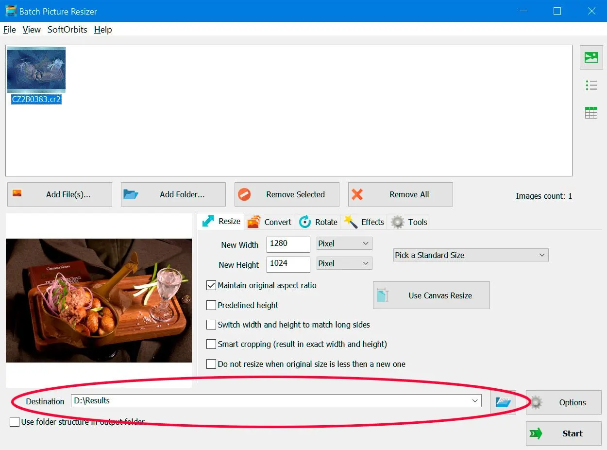 Convert cr2 to jpeg 步骤 4. 选择目标文件夹..