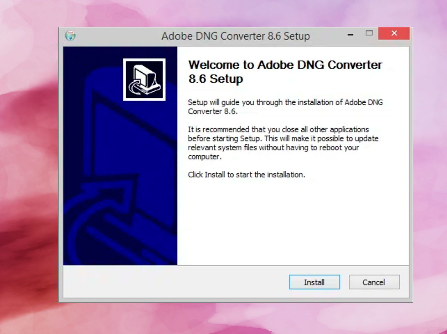 安装Adobe DNG转换器..