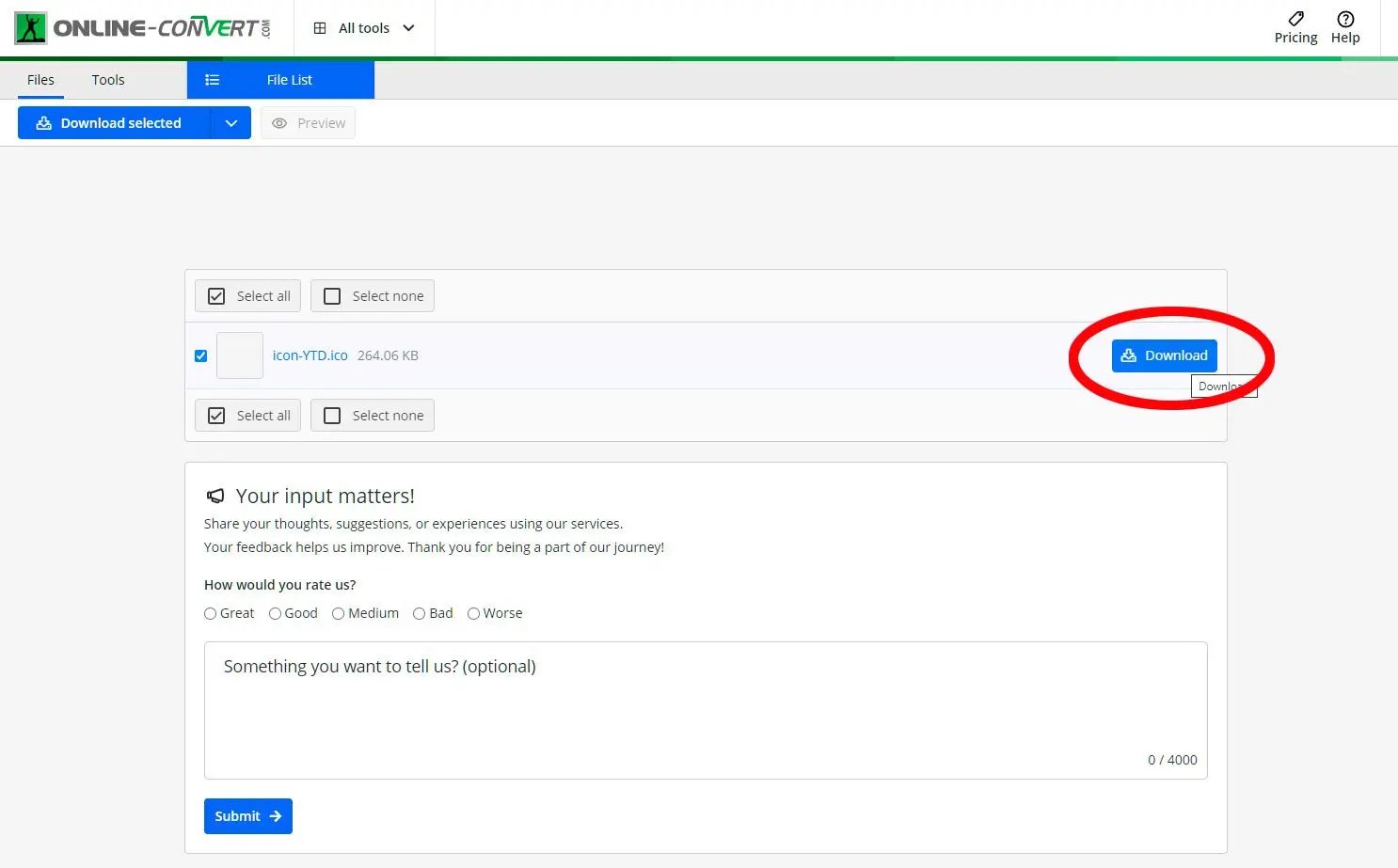 下载您的 ICO 文件..
