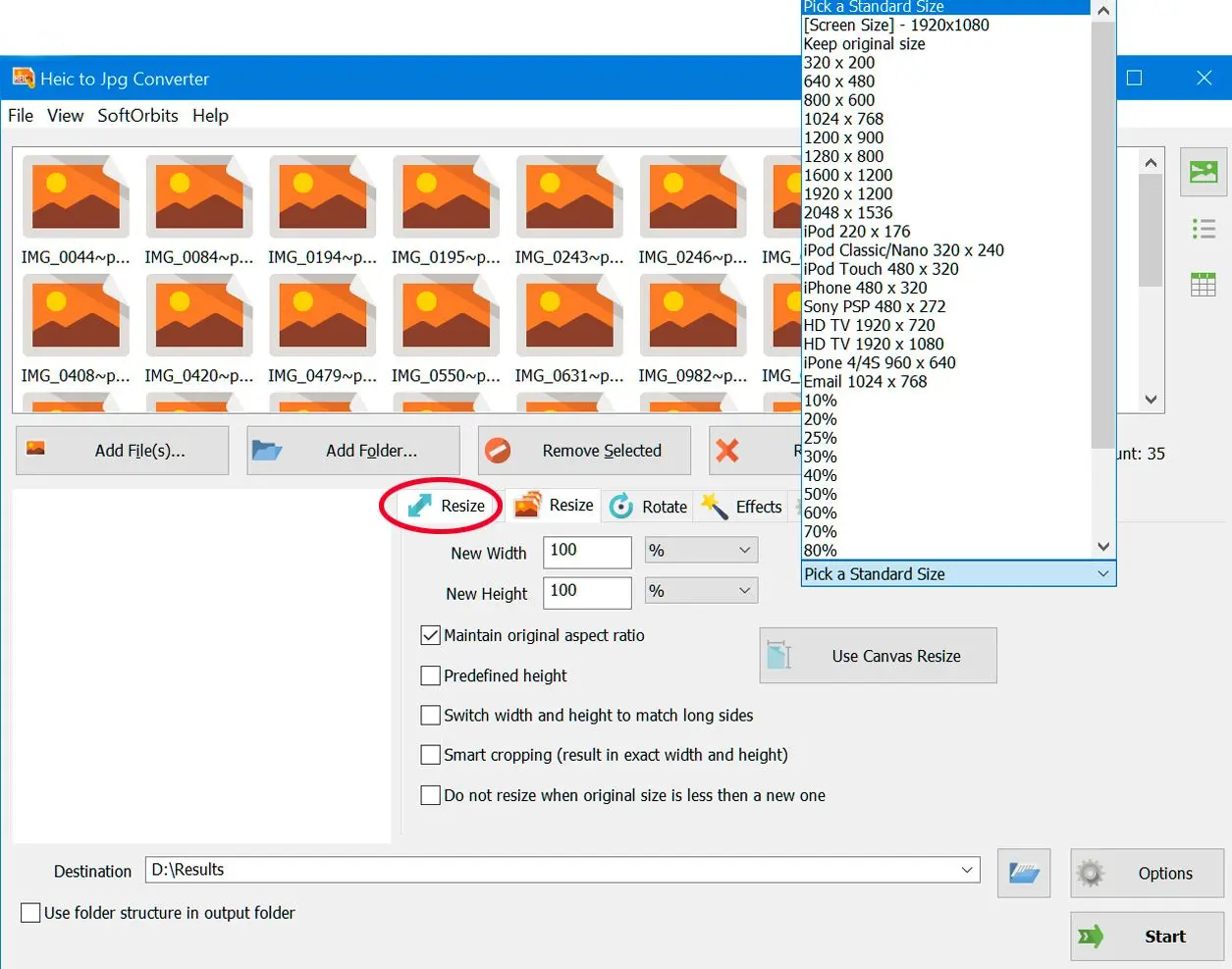 调整HEIC图像大小..