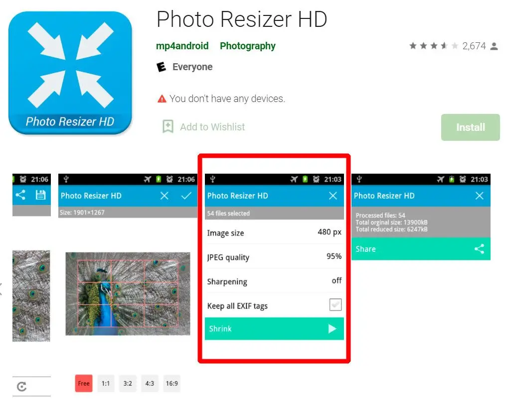 KB HD Android应用程序中的图像调整器..