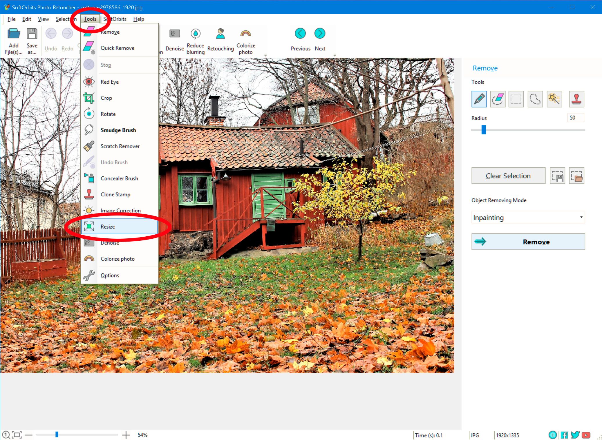 使用SoftOrbits照片修复批量图像调整器增加图像大小..