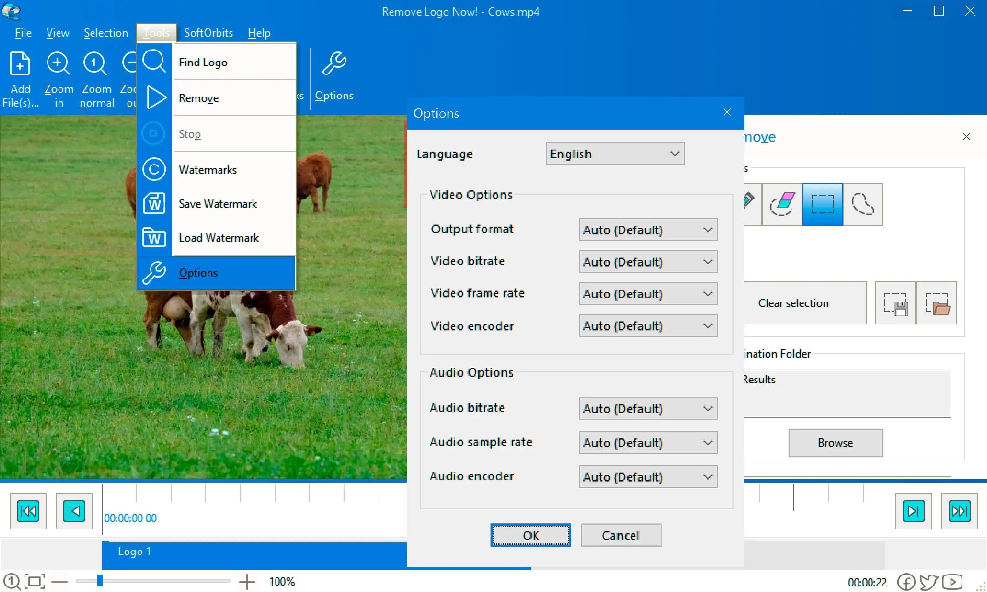 选择导出参数选项..