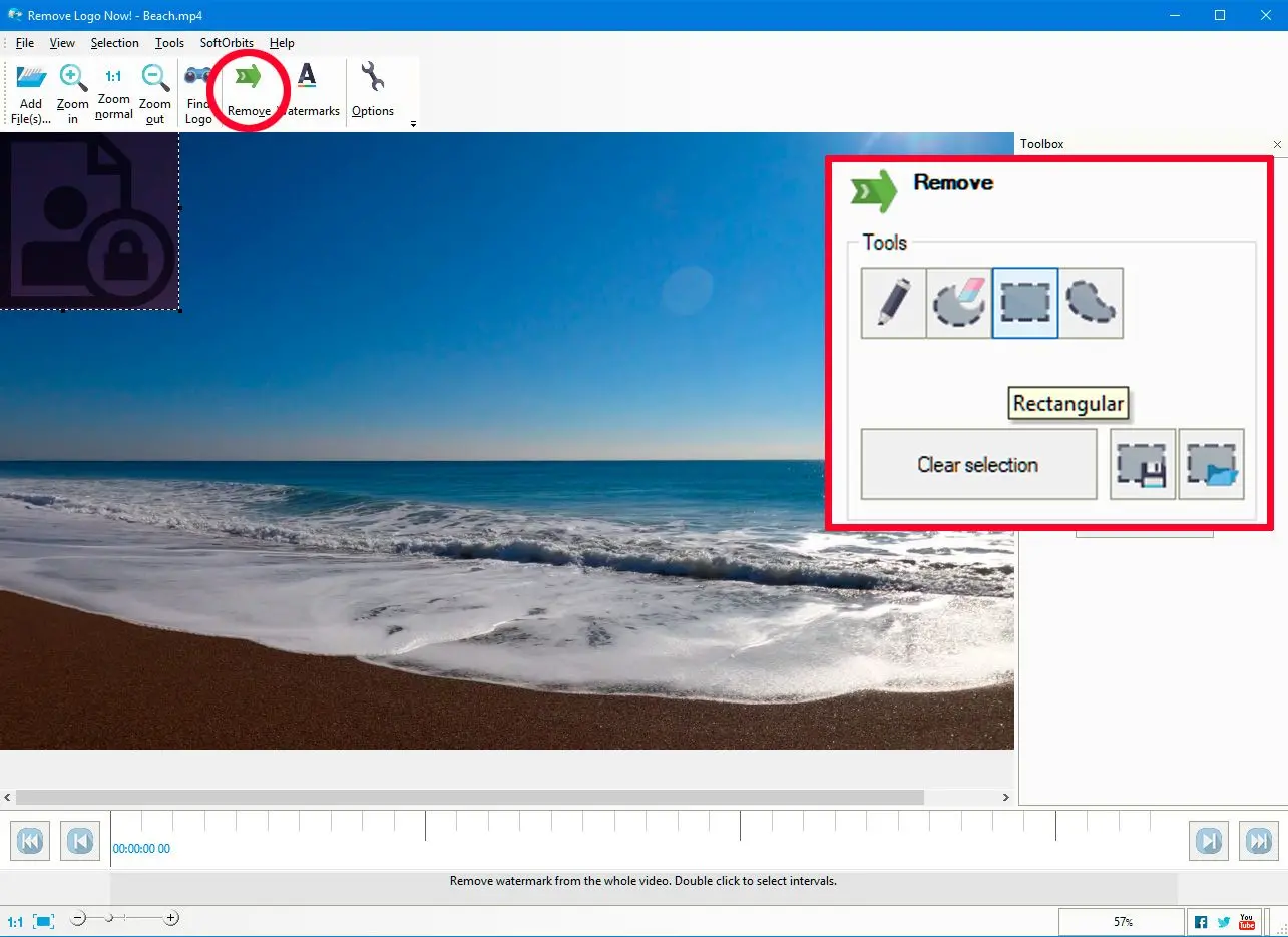 在Remove Logo Now中选择水印..