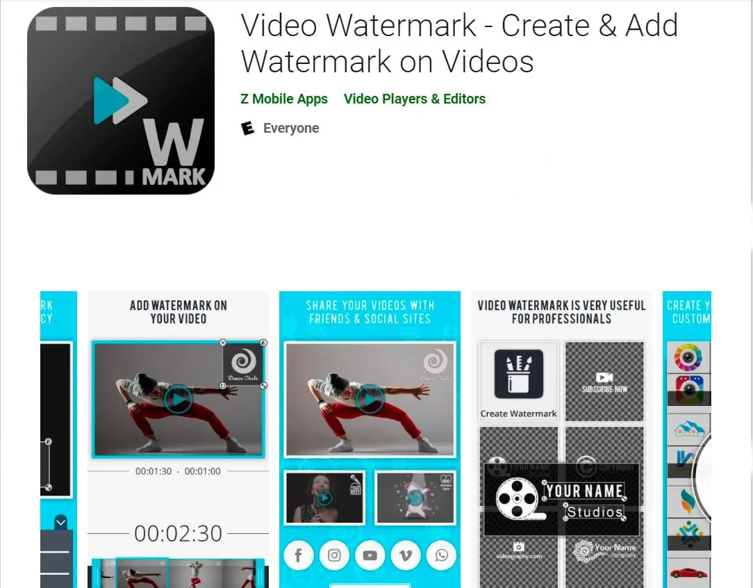 Video Watermark - 在视频上创建并添加水印..
