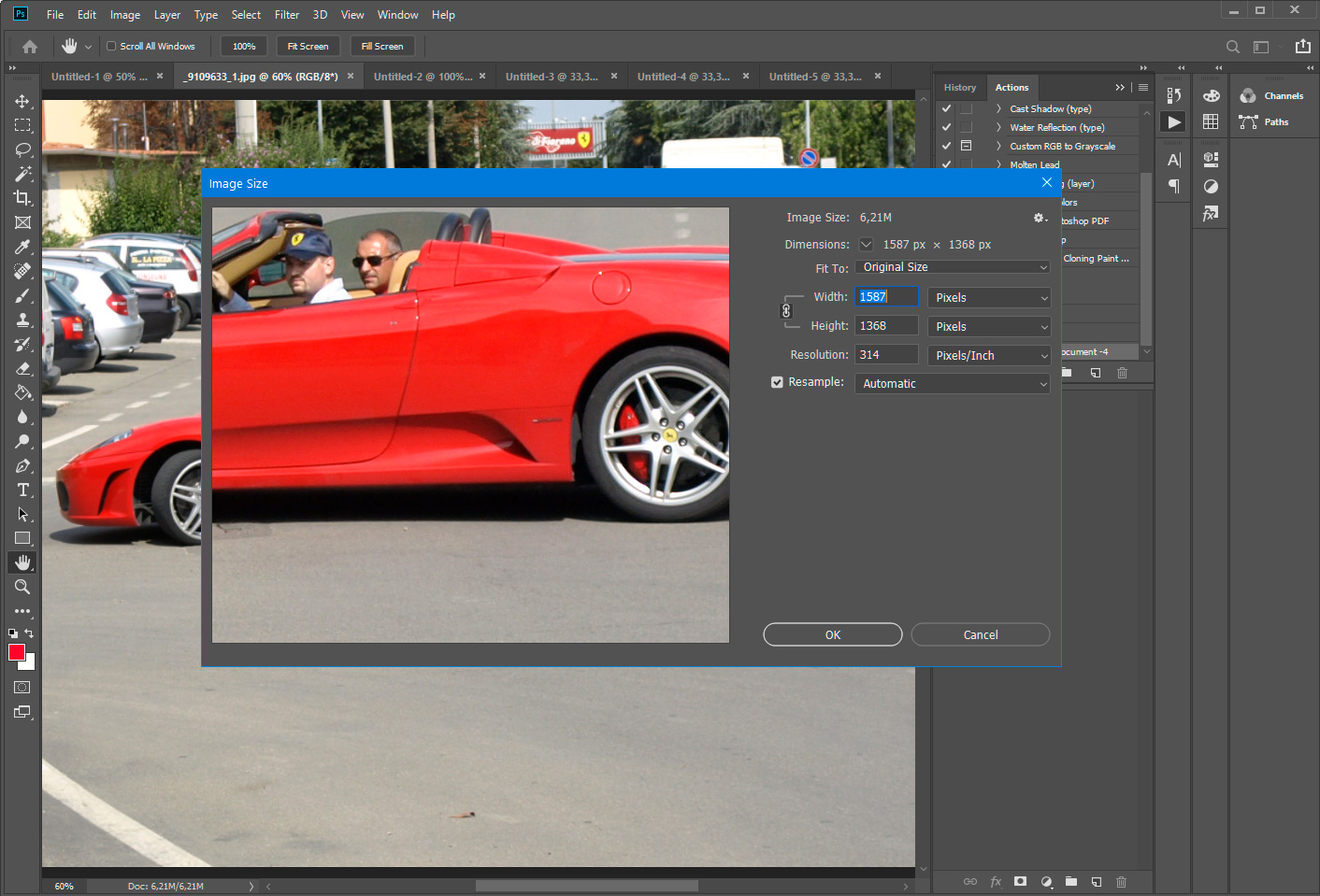 Photoshop - 调整多个图像大小.