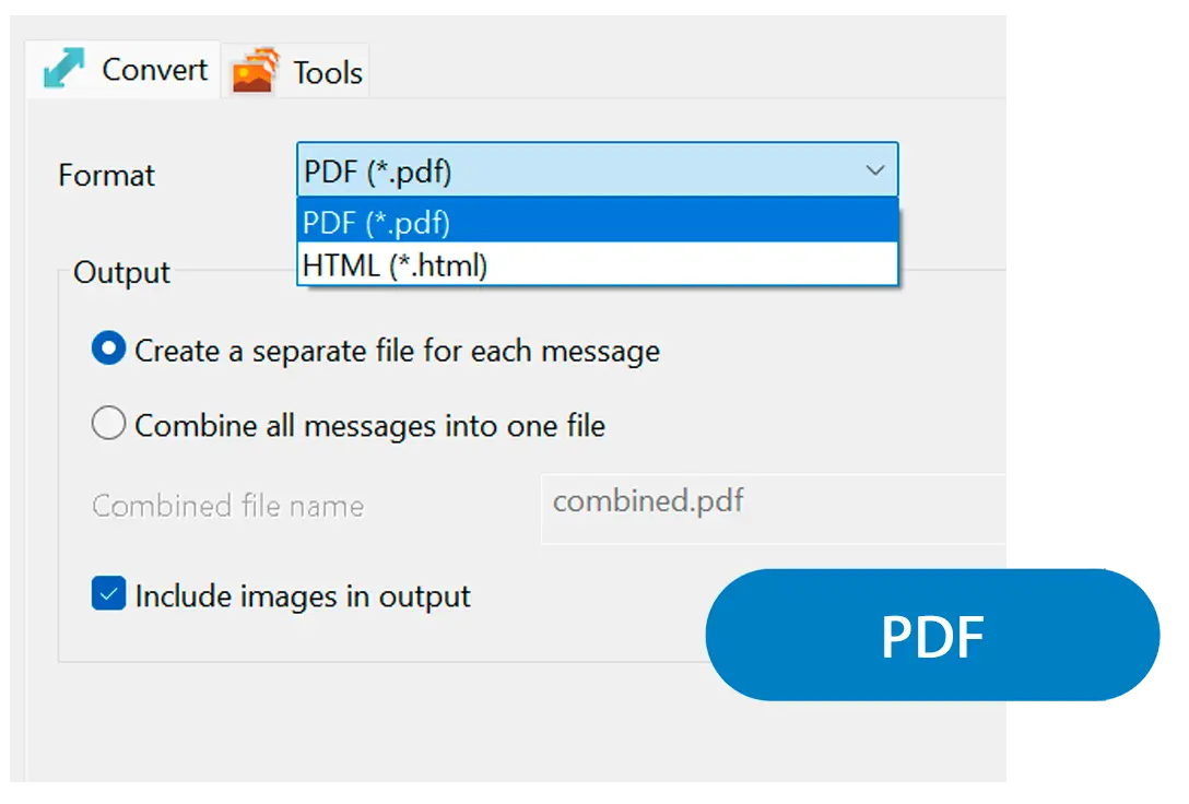 选择 PDF 输出.