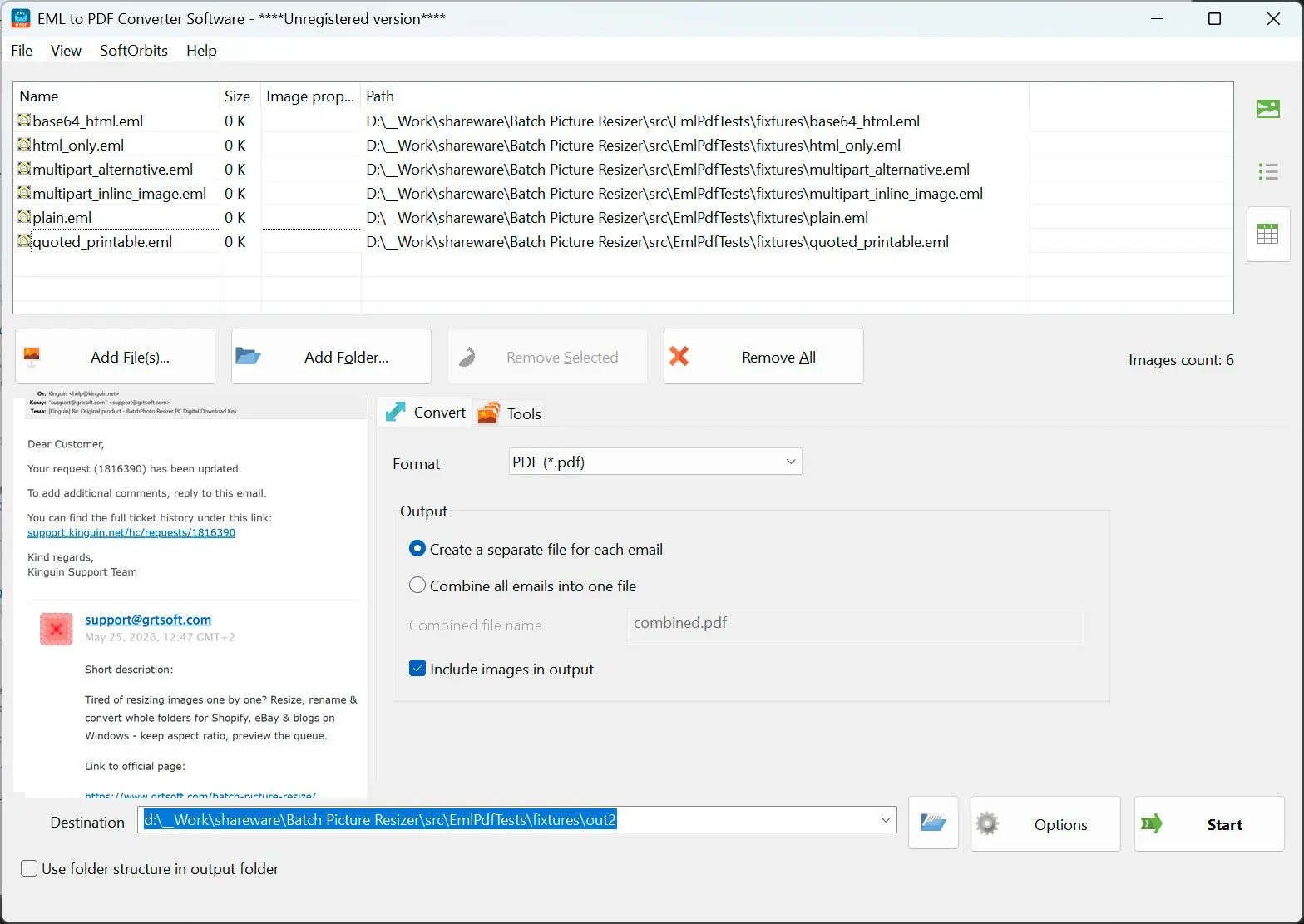 EML to PDF Converter Software 屏幕截图.