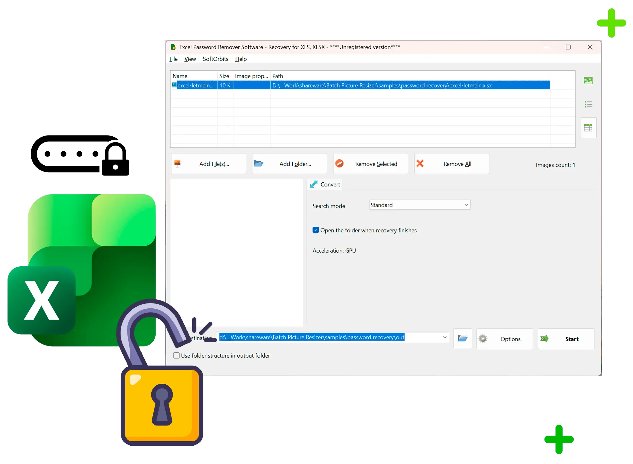 Excel Password Recovery 屏幕截图.