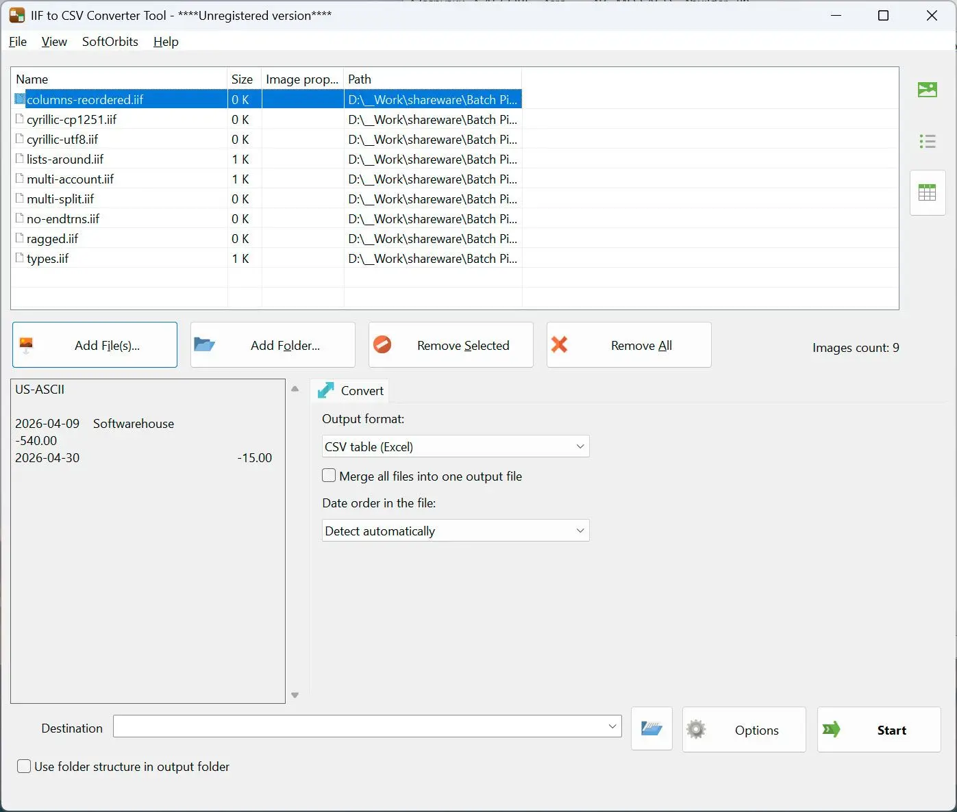 QIF to QBO Converter 屏幕截图.