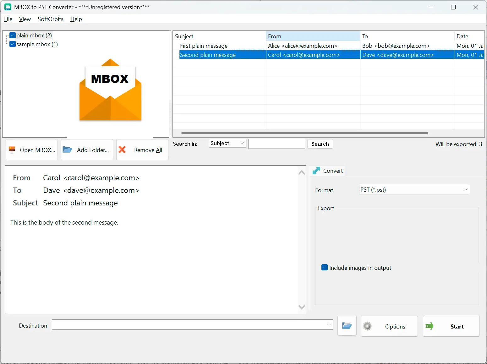 MBOX to PST Converter Software for Outlook 屏幕截图.
