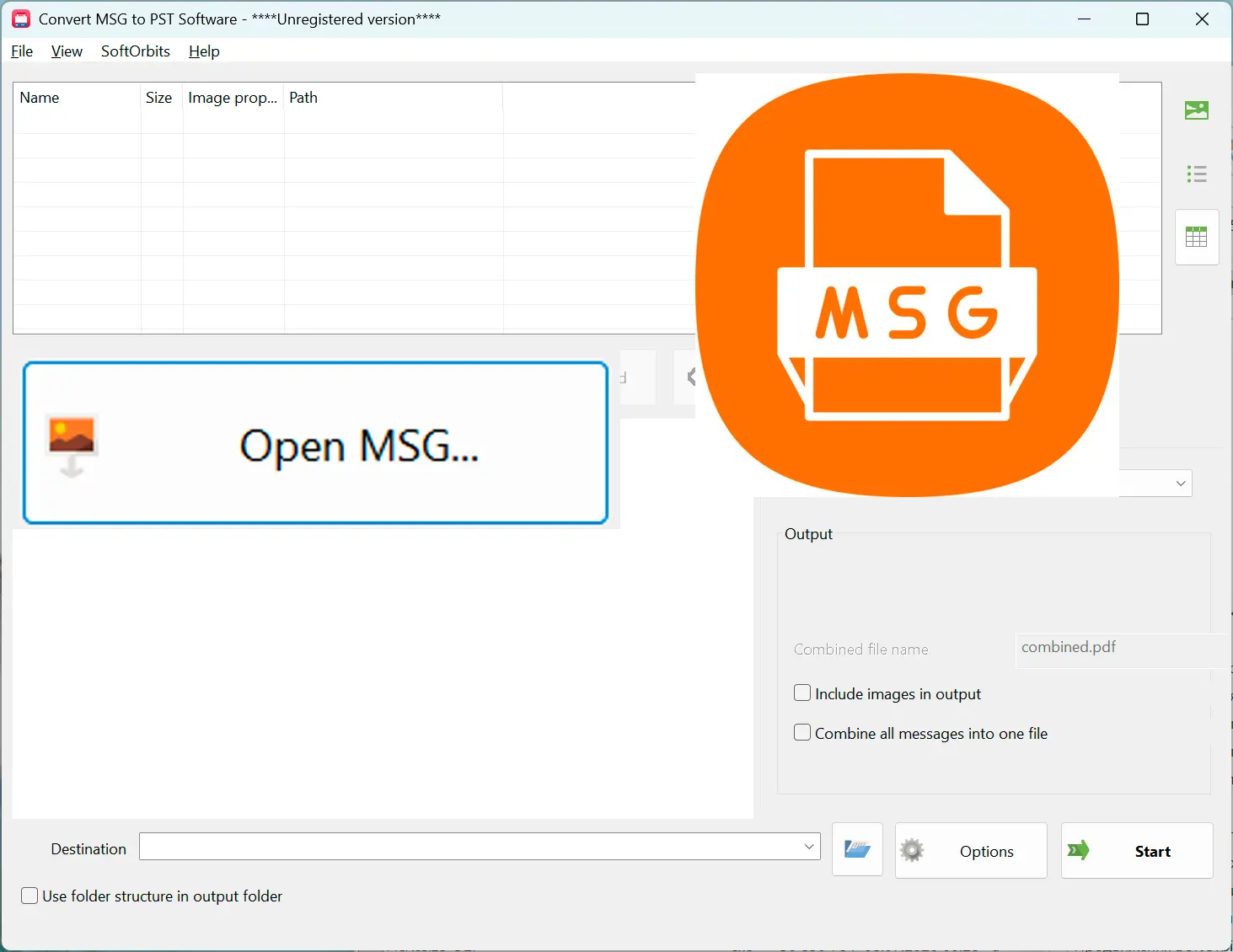 添加您的 MSG 文件.