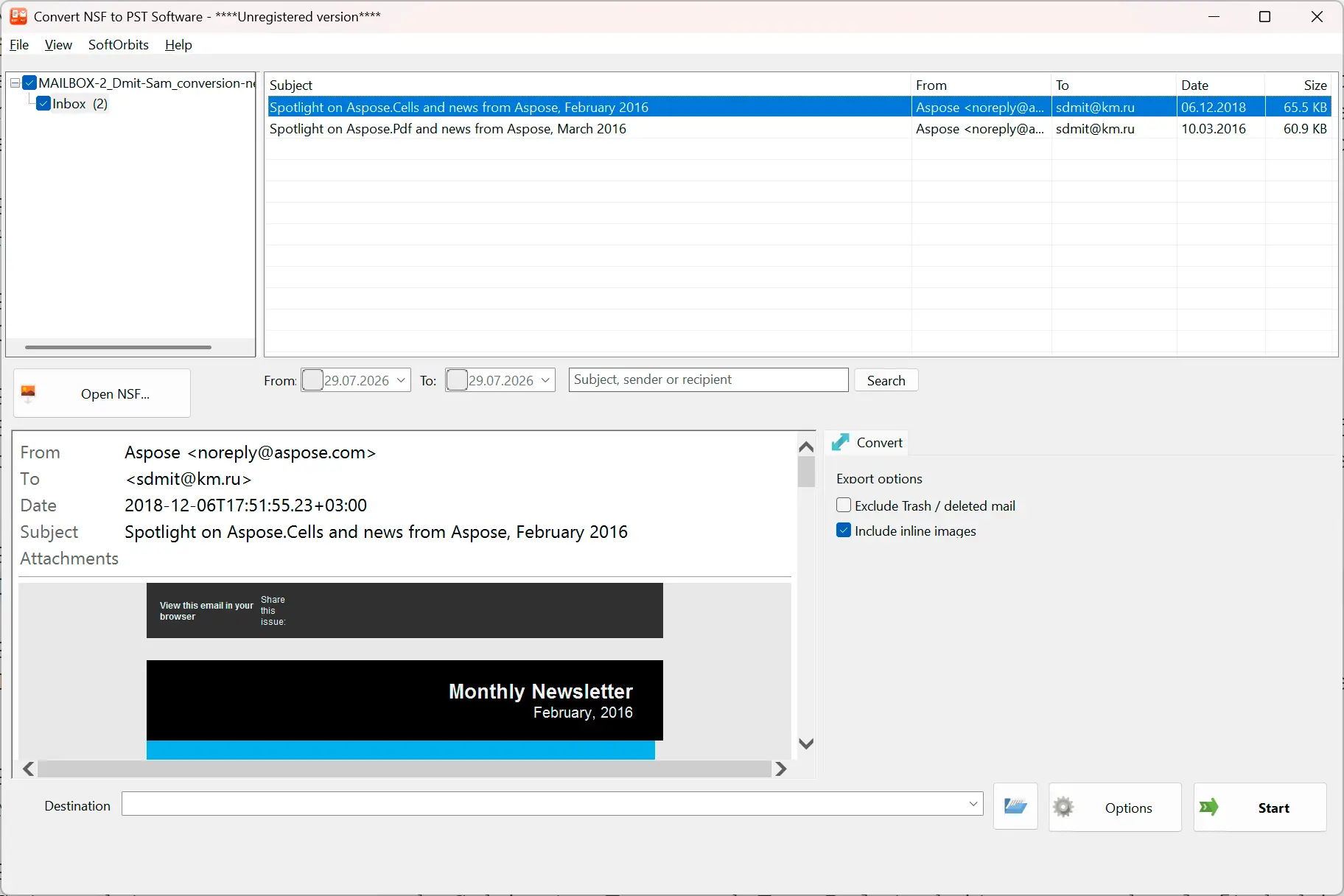NSF to PST Converter 屏幕截图.