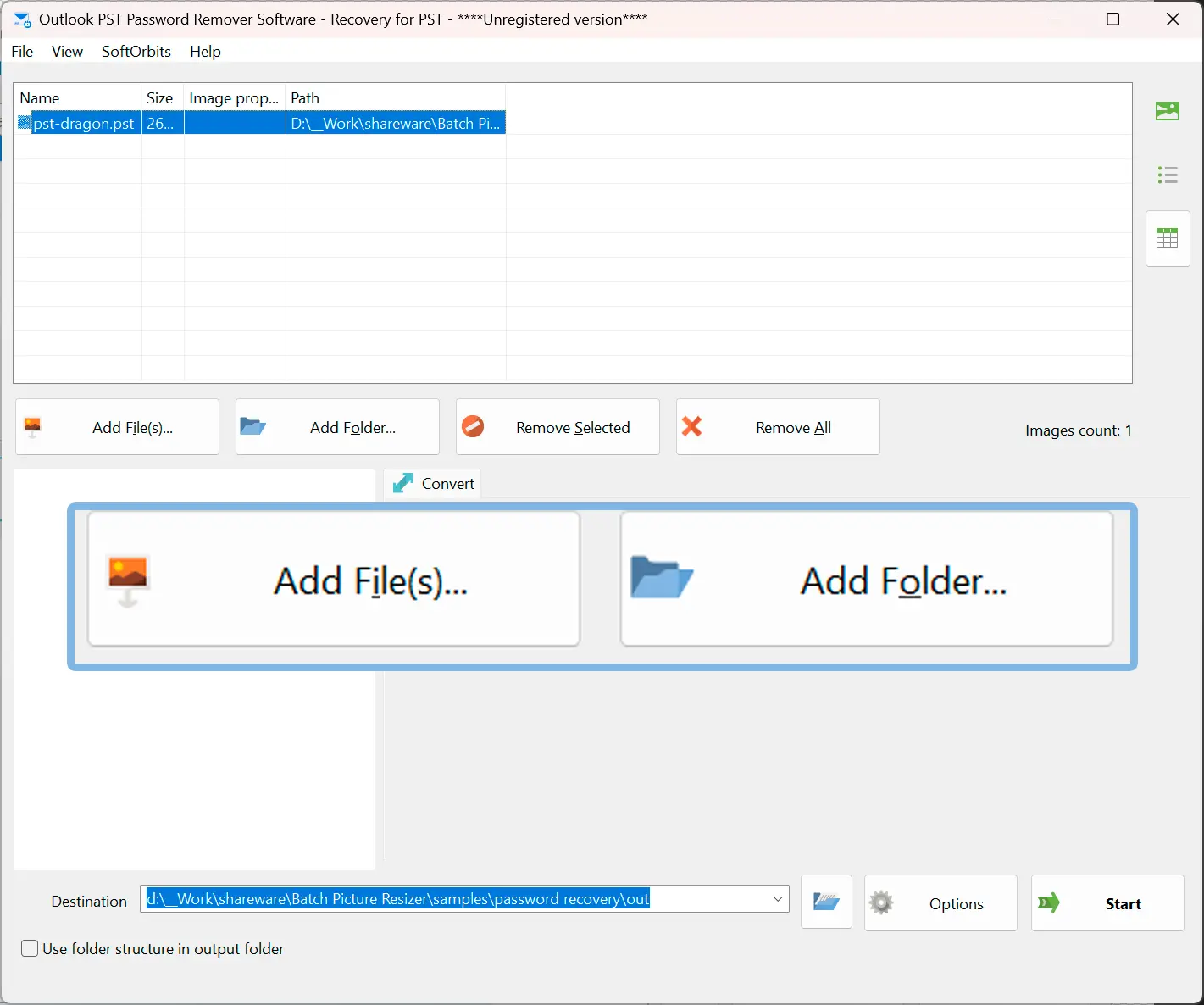 添加您的 .pst 文件<br>.