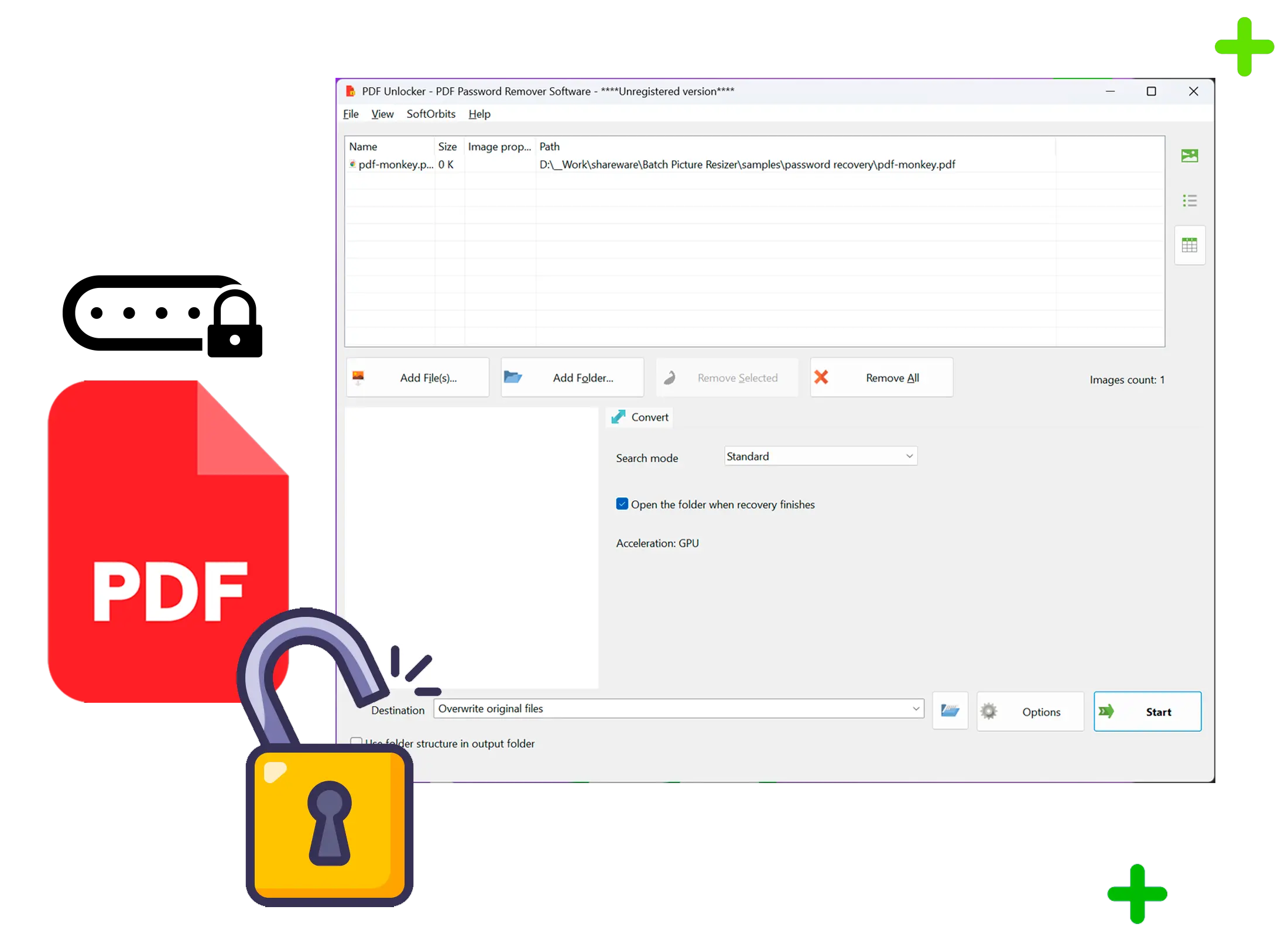 PDF Password Recovery 屏幕截图.