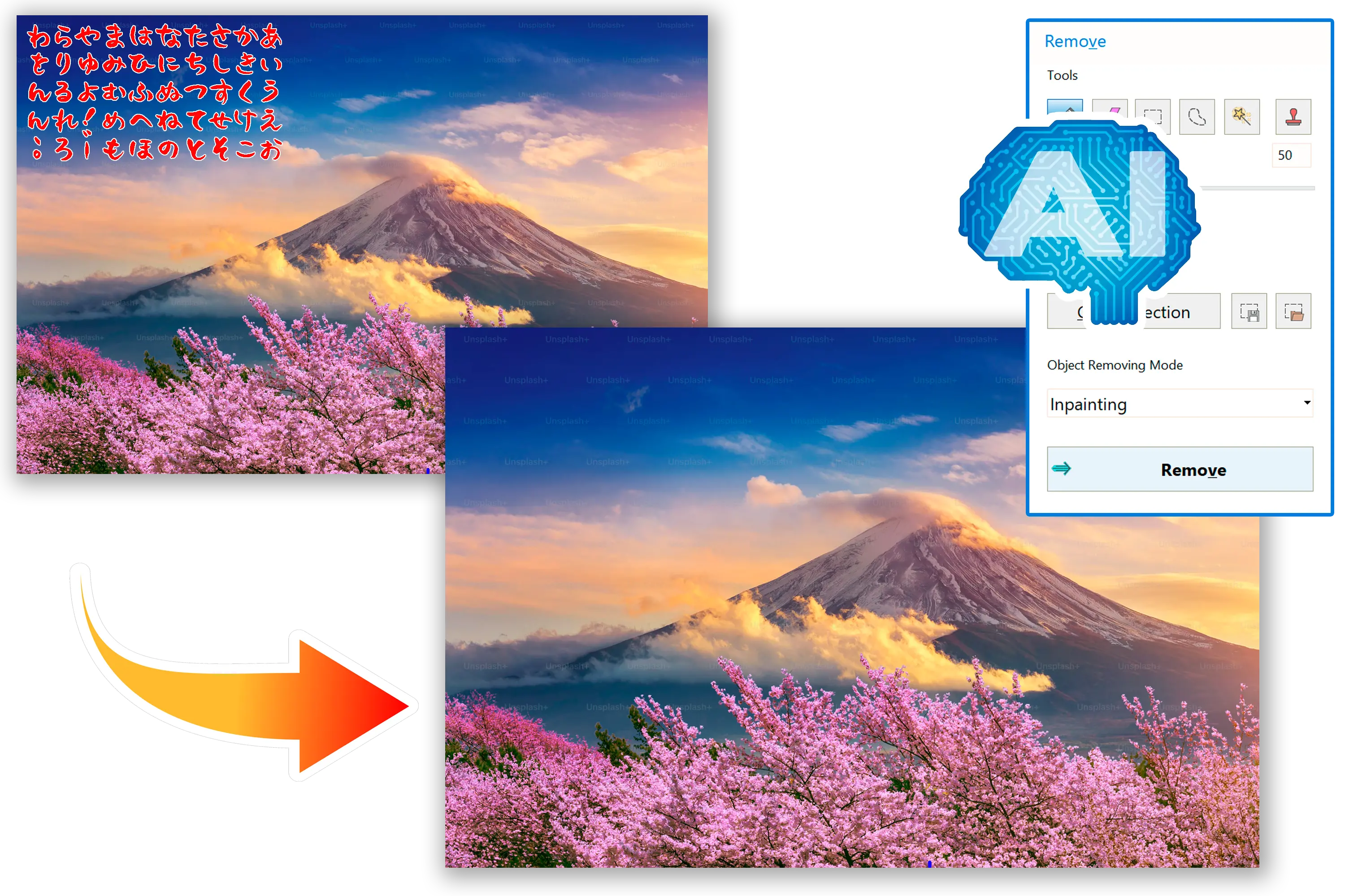 精确 AI 移除绘图.