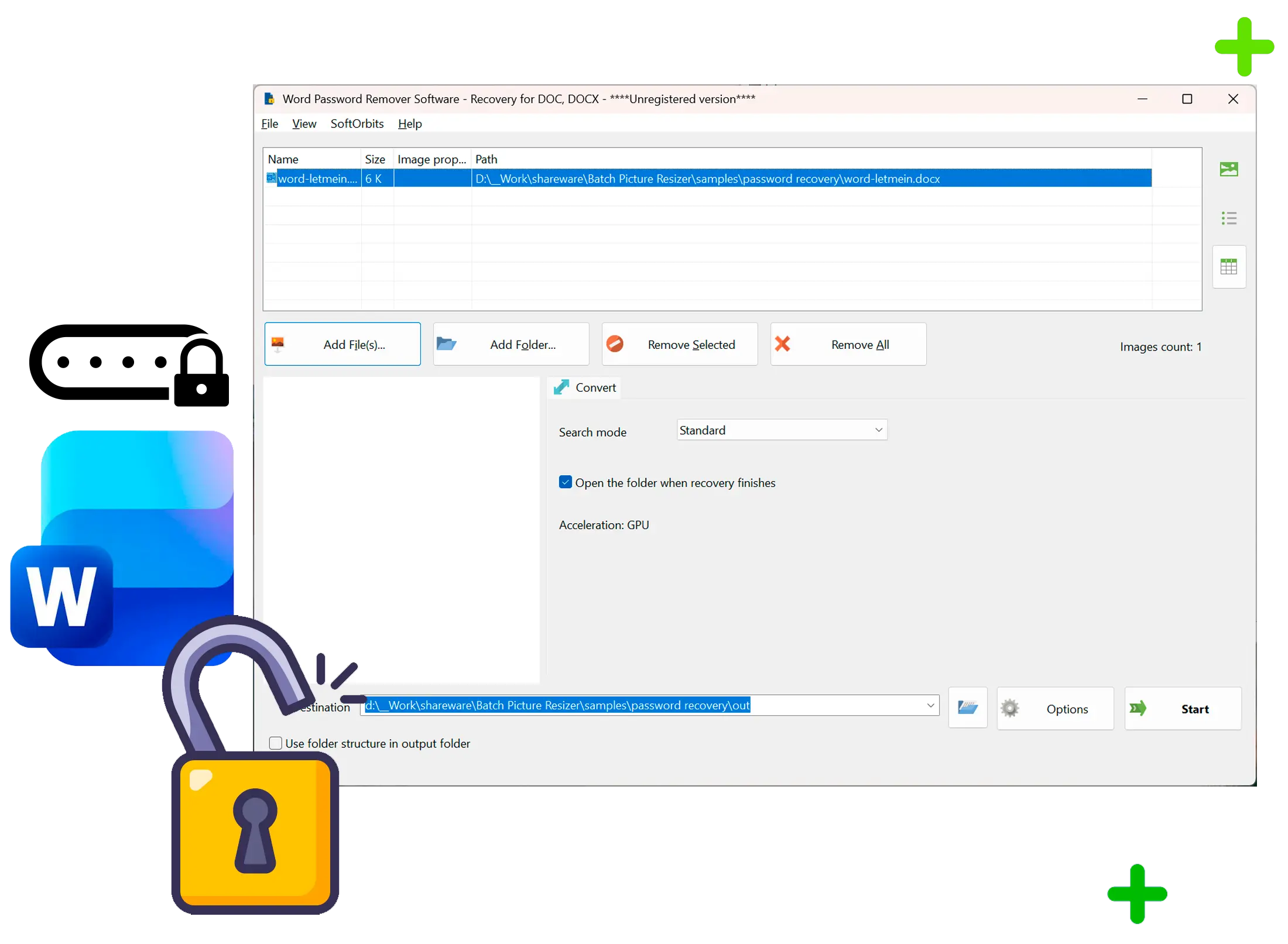 Word Password Recovery 屏幕截图.